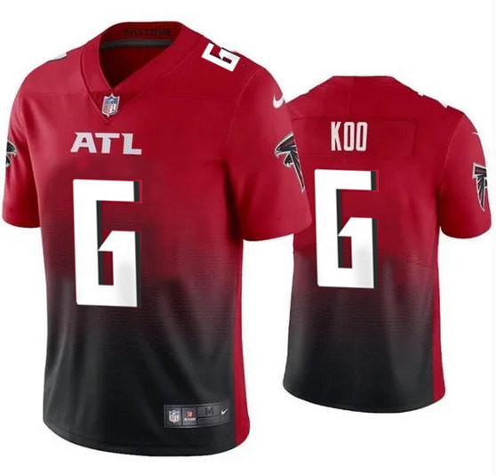 Men's Atlanta Falcons #6 Younghoe Koo New Black Red Vapor Untouchable Limited Stitched Jersey Men's Atlanta Falcons #6 Younghoe Koo New Black Red Vapor Untouchable Limited Stitched Jersey