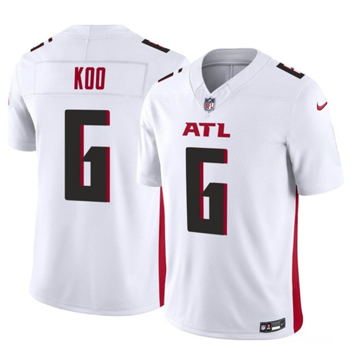 Men's Atlanta Falcons #6 Younghoe Koo White 2023 F.U.S.E. Vapor Untouchable Limited Stitched Football Jersey Men's Atlanta Falcons #6 Younghoe Koo White 2023 F.U.S.E. Vapor Untouchable Limited Stitched Football Jersey