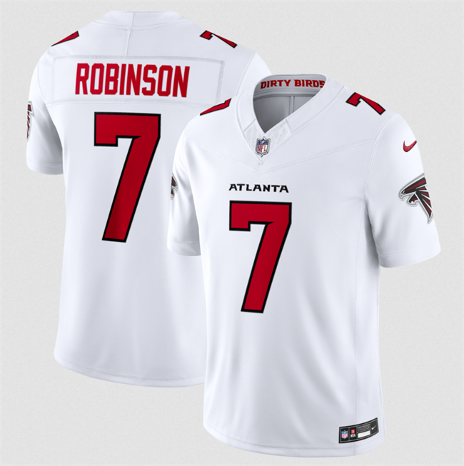 Men's Atlanta Falcons #7 Bijan Robinson White 2026 New F.U.S.E. Vapor Untouchable Limited Stitched Football Jersey Men's Atlanta Falcons #7 Bijan Robinson White 2026 New F.U.S.E. Vapor Untouchable Limited Stitched Football Jersey