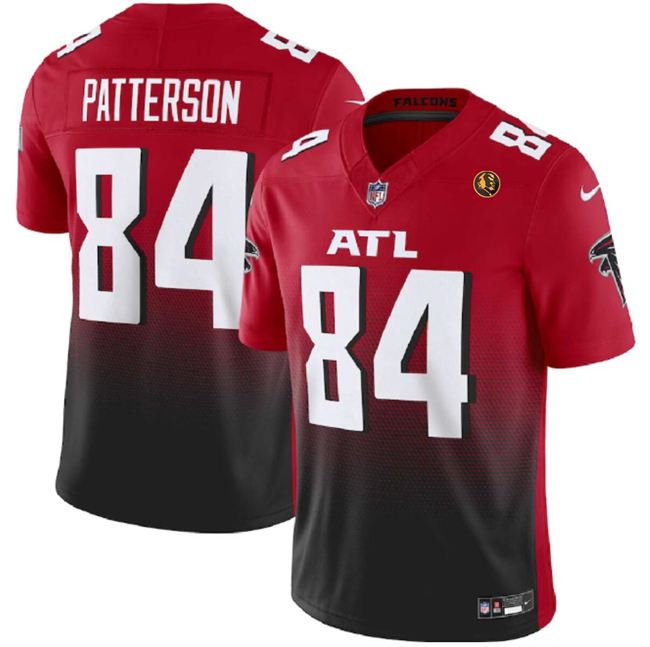 Men's Atlanta Falcons #84 Cordarrelle Patterson Red Black 2023 F.U.S.E. With John Madden Patch Vapor Limited Stitched Football Jersey Men's Atlanta Falcons #84 Cordarrelle Patterson Red Black 2023 F.U.S.E. With John Madden Patch Vapor Limited Stitched Football Jersey