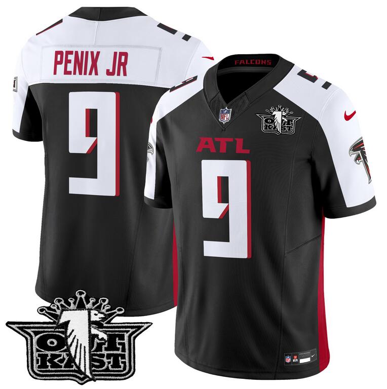 Men's Atlanta Falcons #9 Michael Penix Jr. Black Outkast F.U.S.E. Vapor Untouchable Limited Stitched Football Jersey Men's Atlanta Falcons #9 Michael Penix Jr. Black Outkast F.U.S.E. Vapor Untouchable Limited Stitched Football Jersey