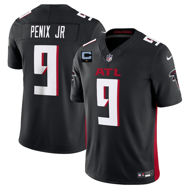 Men's Atlanta Falcons #9 Michael Penix Jr Black 2025 F.U.S.E. With 1-Star C Patch Vapor Untouchable Limited Stitched Football Jersey Men's Atlanta Falcons #9 Michael Penix Jr Black 2025 F.U.S.E. With 1-Star C Patch Vapor Untouchable Limited Stitched Football Jersey