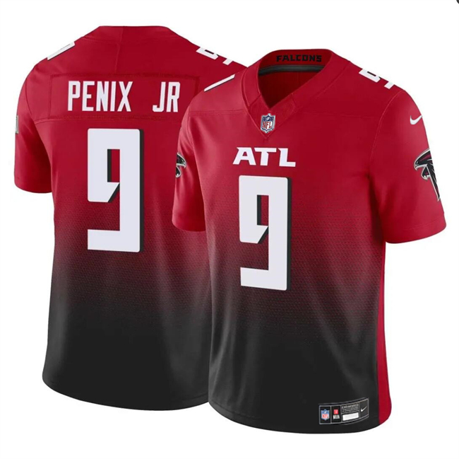 Men's Atlanta Falcons #9 Michael Penix Jr Red Black 2024 Draft F.U.S.E Vapor Untouchable Limited Stitched Football Jersey Men's Atlanta Falcons #9 Michael Penix Jr Red Black 2024 Draft F.U.S.E Vapor Untouchable Limited Stitched Football Jersey