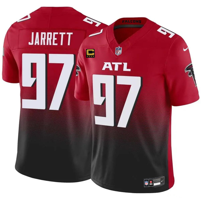 Men's Atlanta Falcons #97 Grady Jarrett Red Black 2024 F.U.S.E With 4-Star C Patch Vapor Untouchable Limited Stitched Football Jersey Men's Atlanta Falcons #97 Grady Jarrett Red Black 2024 F.U.S.E With 4-Star C Patch Vapor Untouchable Limited Stitched Football Jersey