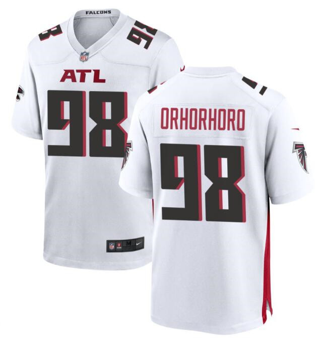 Men's Atlanta Falcons #98 Ruke Orhorhoro White Limited Stitched Football Game Jersey Men's Atlanta Falcons #98 Ruke Orhorhoro White Limited Stitched Football Game Jersey