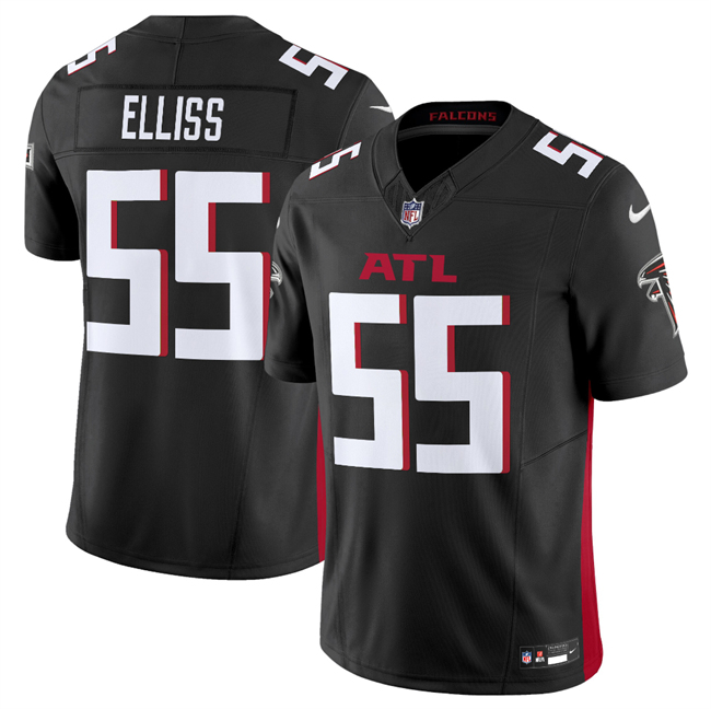 Men's Atlanta Falcons 55 Kaden Elliss Black 2025 F.U.S.E. Vapor Untouchable Limited Stitched Football Jersey Men's Atlanta Falcons 55 Kaden Elliss Black 2025 F.U.S.E. Vapor Untouchable Limited Stitched Football Jersey