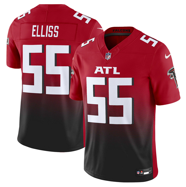 Men's Atlanta Falcons 55 Kaden Elliss Red Black 2025 F.U.S.E Vapor Untouchable Limited Stitched Football Jersey Men's Atlanta Falcons 55 Kaden Elliss Red Black 2025 F.U.S.E Vapor Untouchable Limited Stitched Football Jersey