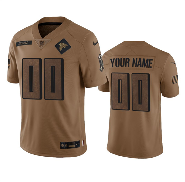 Men's Atlanta Falcons Active Player Custom 2023 Brown Salute To Setvice Limited Stitched Football Jersey Men's Atlanta Falcons Active Player Custom 2023 Brown Salute To Setvice Limited Stitched Football Jersey