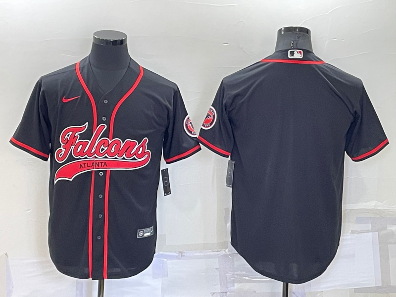Men's Atlanta Falcons Blank Black Cool Base Stitched Baseball Jersey Men's Atlanta Falcons Blank Black Cool Base Stitched Baseball Jersey