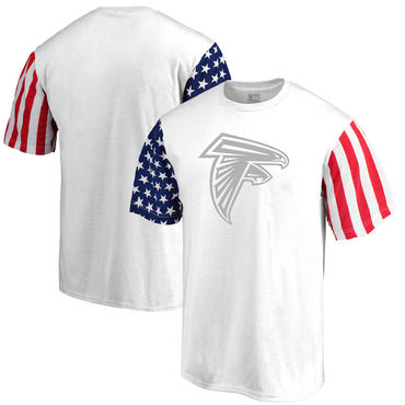 Men's Atlanta Falcons NFL Pro Line By Fanatics Branded White Stars & Stripes T-Shirt Men's Atlanta Falcons NFL Pro Line By Fanatics Branded White Stars & Stripes T-Shirt