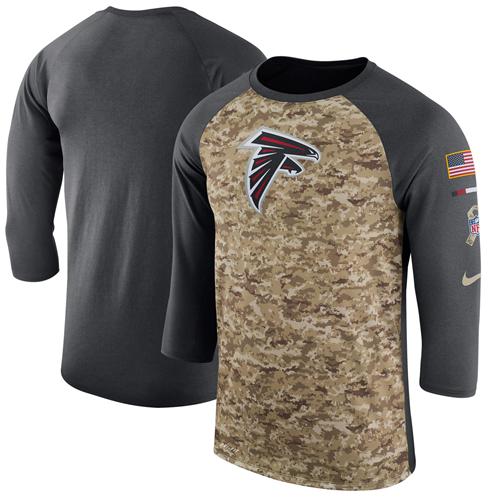 Men's Atlanta Falcons Nike Camo Anthracite Salute to Service Sideline Legend Performance Three-Quarter Sleeve T-Shirt Men's Atlanta Falcons Nike Camo Anthracite Salute to Service Sideline Legend Performance Three-Quarter Sleeve T-Shirt