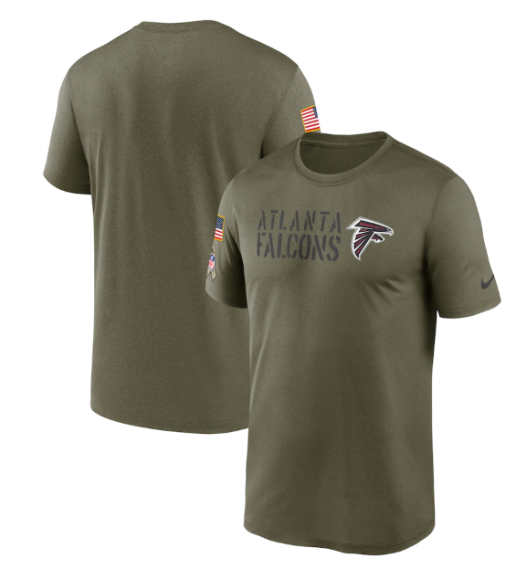 Men's Atlanta Falcons Olive 2022 Salute To Service Legend Team T-Shirt