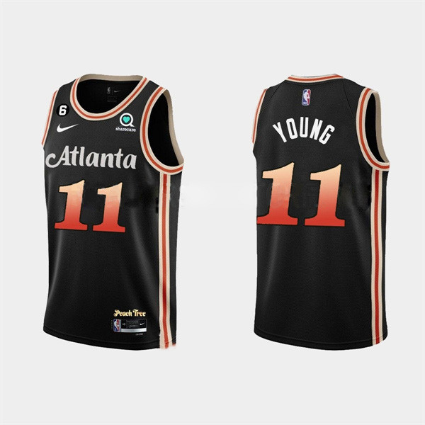 Men's Atlanta Hawks #11 Trae Young 2022-23 Black City Edition Stitched Basketball Jersey Men's Atlanta Hawks #11 Trae Young 2022-23 Black City Edition Stitched Basketball Jersey