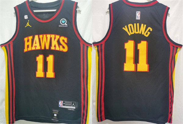Men's Atlanta Hawks #11 Trae Young Black Stitched Jersey Men's Atlanta Hawks #11 Trae Young Black Stitched Jersey