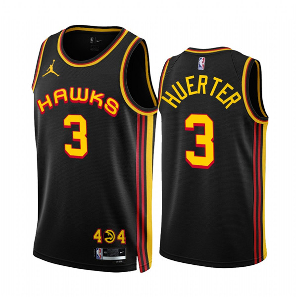 Men's Atlanta Hawks #3 Kevin Huerter 2022 23 Black Statement Edition Stitched Jersey Men's Atlanta Hawks #3 Kevin Huerter 2022 23 Black Statement Edition Stitched Jersey