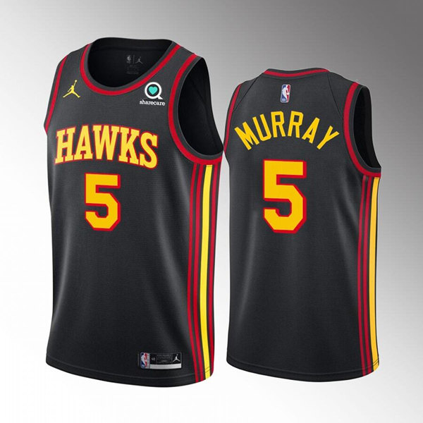 Men's Atlanta Hawks #5 Dejounte Murray Black Stitched Jersey Men's Atlanta Hawks #5 Dejounte Murray Black Stitched Jersey