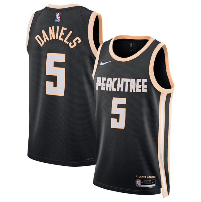 Men's Atlanta Hawks #5 Dyson Daniels Black 2025 26 City Edition Stitched Jersey Men's Atlanta Hawks #5 Dyson Daniels Black 2025 26 City Edition Stitched Jersey