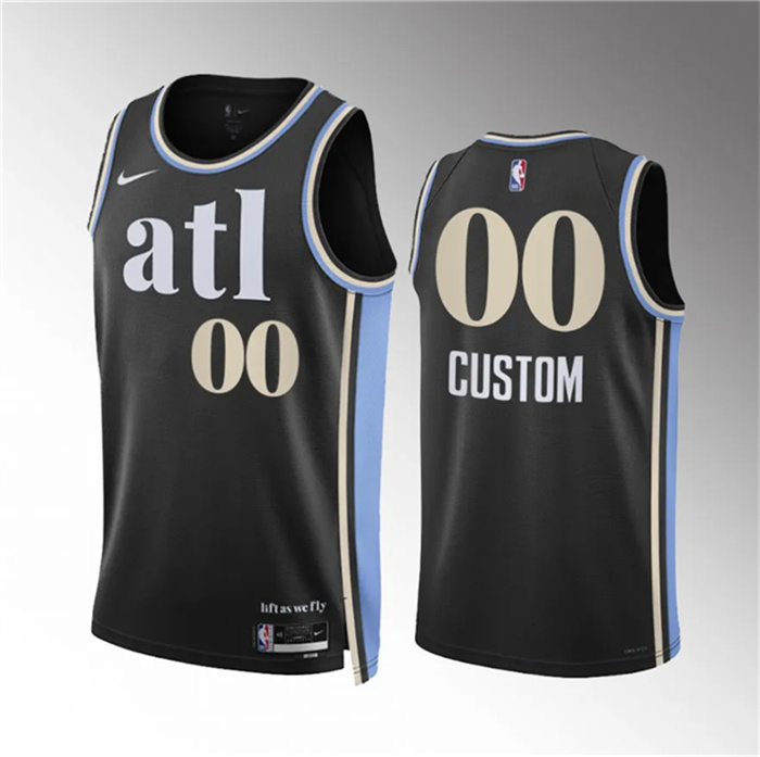 Men's Atlanta Hawks Active Player Custom 2023 24 Black City Edition Stitched Basketball Jersey Men's Atlanta Hawks Active Player Custom 2023 24 Black City Edition Stitched Basketball Jersey