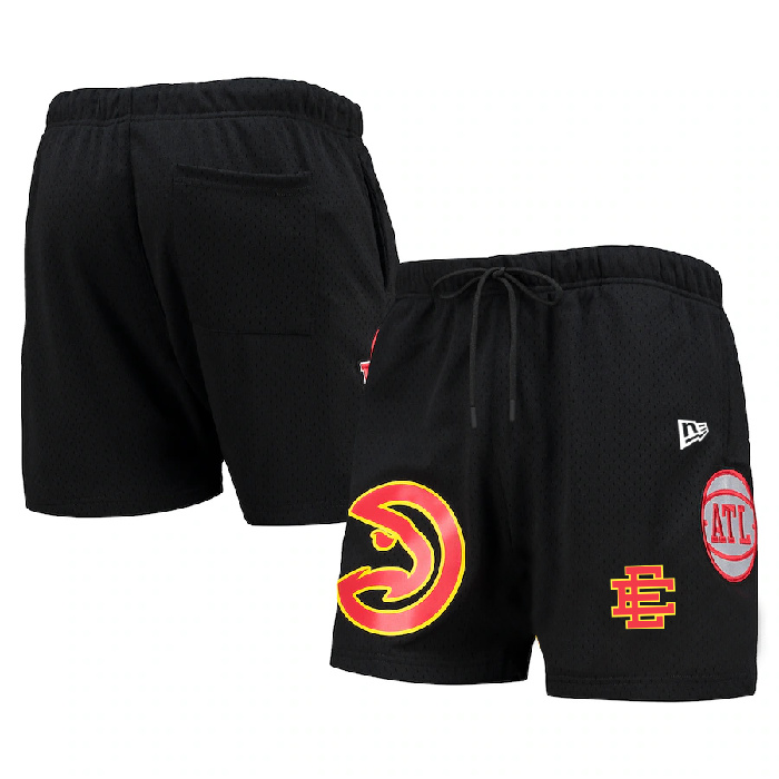Men's Atlanta Hawks Black Shorts 001 Men's Atlanta Hawks Black Shorts 001