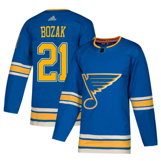 Men's Authentic St. Louis Blues #21 Tyler Bozak Blue Alternate Official Adidas Jersey Men's Authentic St. Louis Blues #21 Tyler Bozak Blue Alternate Official Adidas Jersey