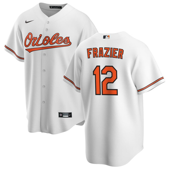 Men's Baltimore Orioles #12 Adam Frazier White Cool Base Stitched Jersey Men's Baltimore Orioles #12 Adam Frazier White Cool Base Stitched Jersey