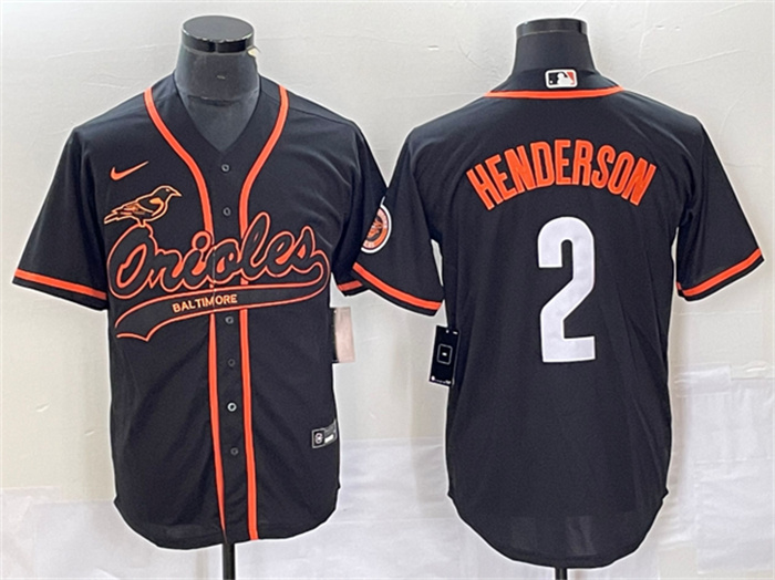Men's Baltimore Orioles #2 Gunnar Henderson Black City Connect Cool Base Stitched Baseball Jersey Men's Baltimore Orioles #2 Gunnar Henderson Black City Connect Cool Base Stitched Baseball Jersey