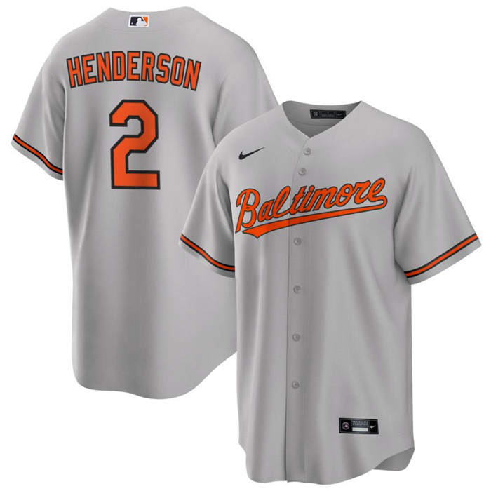 Men's Baltimore Orioles #2 Gunnar Henderson Grey Cool Base Stitched Jersey Men's Baltimore Orioles #2 Gunnar Henderson Grey Cool Base Stitched Jersey