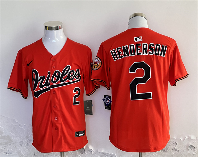 Men's Baltimore Orioles #2 Gunnar Henderson Orange 2024 With Patch Cool Base Stitched Baseball Jersey Men's Baltimore Orioles #2 Gunnar Henderson Orange 2024 With Patch Cool Base Stitched Baseball Jersey