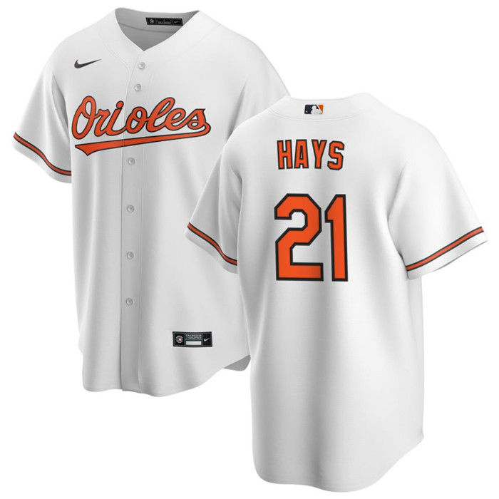 Men's Baltimore Orioles #21 Austin Hays White Cool Base Stitched Jersey Men's Baltimore Orioles #21 Austin Hays White Cool Base Stitched Jersey