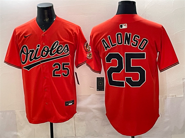 Men's Baltimore Orioles #25 Pete Alonso Orange 2025 Limited Stitched Baseball Jersey Men's Baltimore Orioles #25 Pete Alonso Orange 2025 Limited Stitched Baseball Jersey