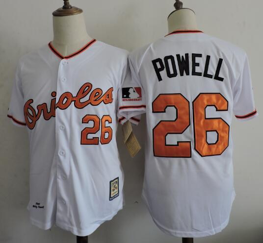 Men's Baltimore Orioles #26 Boog Powell White 1969 Majestic Cooperstown Home Baseball Jersey