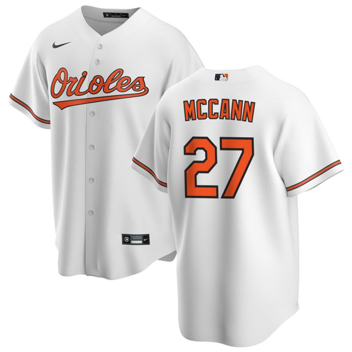 Men's Baltimore Orioles #27 James McCann White Cool Base Stitched Jersey Men's Baltimore Orioles #27 James McCann White Cool Base Stitched Jersey