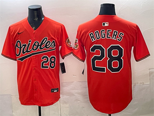 Men's Baltimore Orioles #28 Trevor Rogers Orange 2025 Limited Stitched Baseball Jersey Men's Baltimore Orioles #28 Trevor Rogers Orange 2025 Limited Stitched Baseball Jersey
