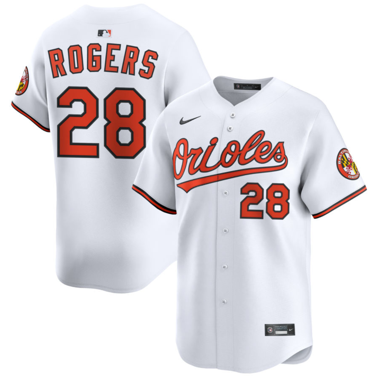 Men's Baltimore Orioles #28 Trevor Rogers White 2025 Home Limited Stitched Baseball Jersey Men's Baltimore Orioles #28 Trevor Rogers White 2025 Home Limited Stitched Baseball Jersey
