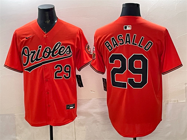 Men's Baltimore Orioles #29 Samuel Basallo Orange 2025 Limited Stitched Baseball Jersey Men's Baltimore Orioles #29 Samuel Basallo Orange 2025 Limited Stitched Baseball Jersey