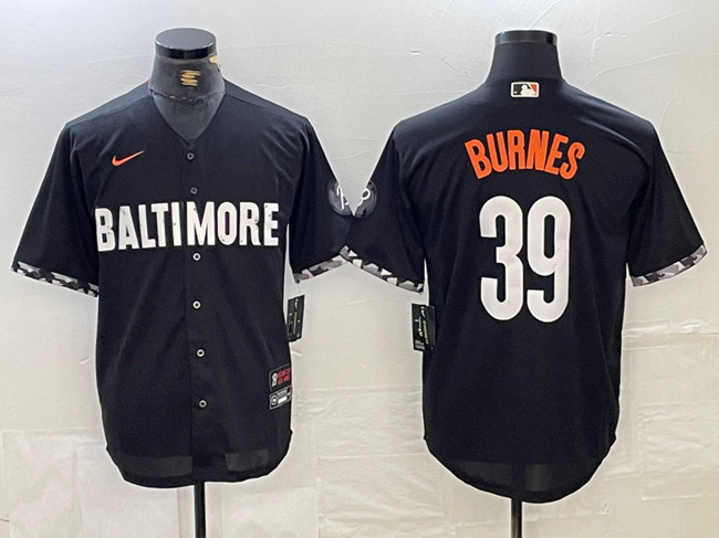 Men's Baltimore Orioles #39 Corbin Burnes Black 2023 City Connect Cool Base Stitched Baseball Jersey Men's Baltimore Orioles #39 Corbin Burnes Black 2023 City Connect Cool Base Stitched Baseball Jersey
