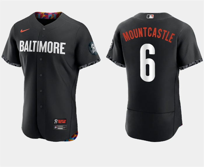 Men's Baltimore Orioles #6 Ryan Mountcastle Black 2023 City Connect Flex Base Stitched Baseball Jersey Men's Baltimore Orioles #6 Ryan Mountcastle Black 2023 City Connect Flex Base Stitched Baseball Jersey