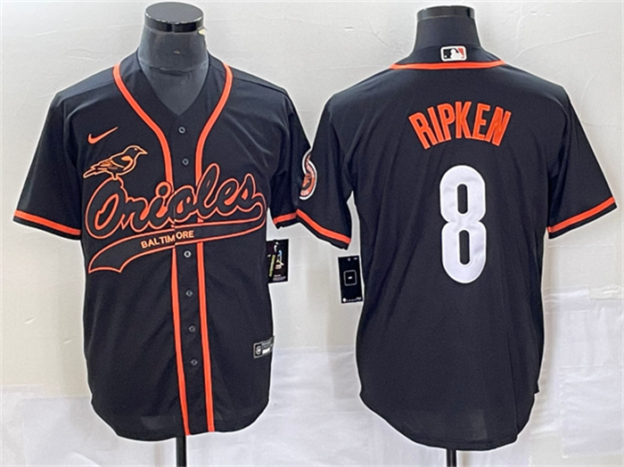 Men's Baltimore Orioles #8 Cal Ripken Jr. Black City Connect Cool Base Stitched Baseball Jersey Men's Baltimore Orioles #8 Cal Ripken Jr. Black City Connect Cool Base Stitched Baseball Jersey
