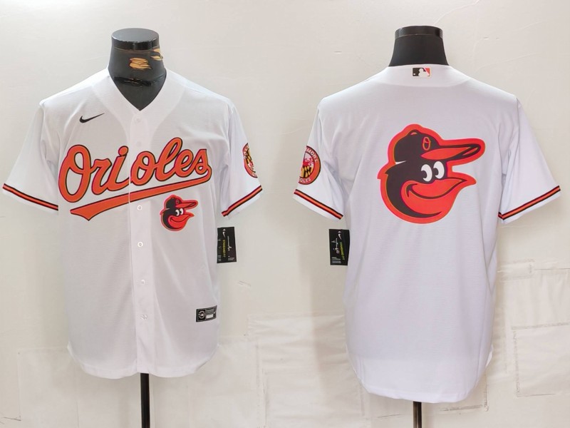 Men's Baltimore Orioles Big Logo White 2024 Home Limited Cool Base Stitched Baseball Jersey 2 Men's Baltimore Orioles Big Logo White 2024 Home Limited Cool Base Stitched Baseball Jersey 2