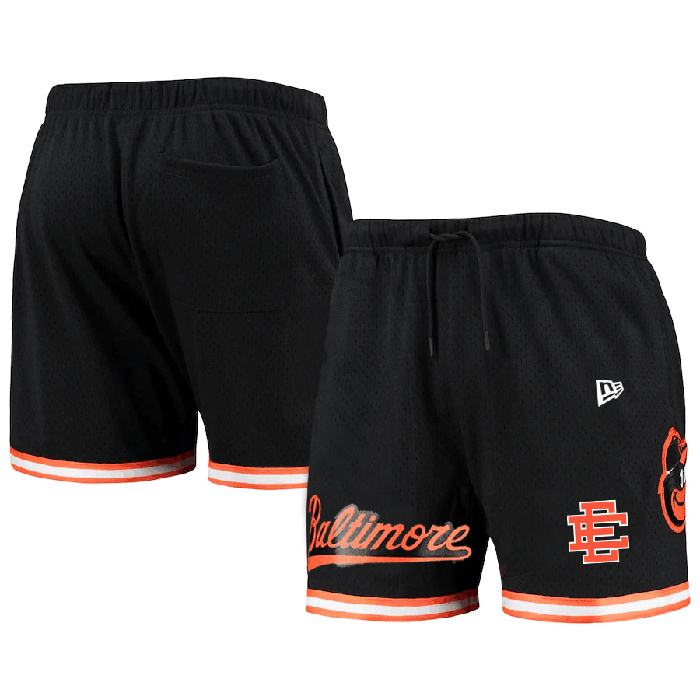 Men's Baltimore Orioles Black Mesh Shorts 001 Men's Baltimore Orioles Black Mesh Shorts 001