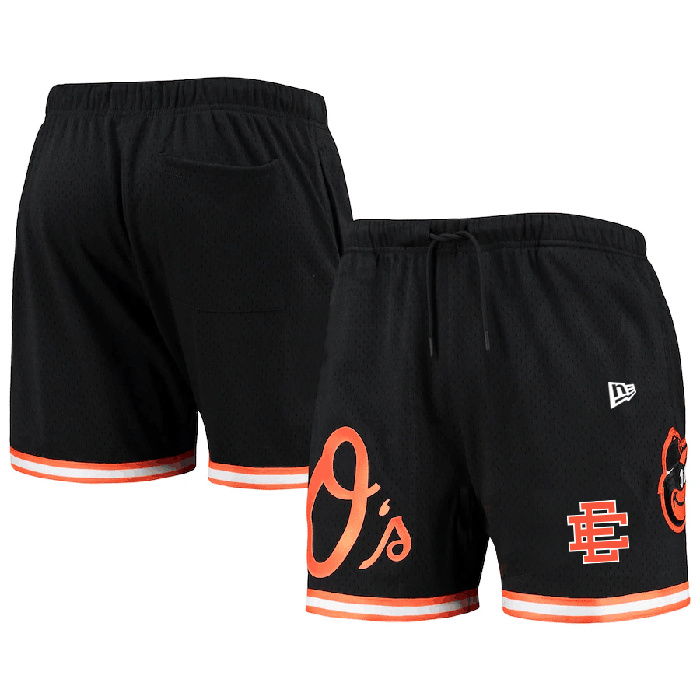 Men's Baltimore Orioles Black Mesh Shorts Men's Baltimore Orioles Black Mesh Shorts