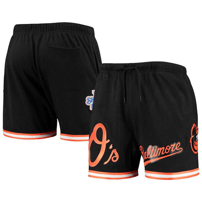 Men's Baltimore Orioles Black Team Logo Mesh Shorts Men's Baltimore Orioles Black Team Logo Mesh Shorts