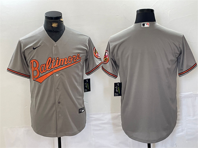 Men's Baltimore Orioles Blank Gray Cool Base Stitched Jersey1