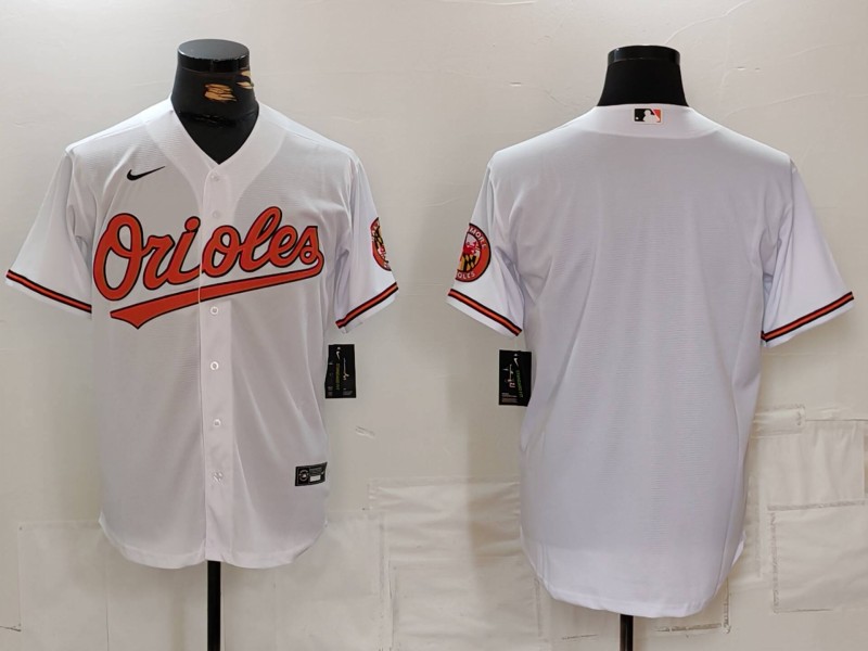 Men's Baltimore Orioles Blank White 2024 Home Limited Cool Base Stitched Baseball Jersey 2 Men's Baltimore Orioles Blank White 2024 Home Limited Cool Base Stitched Baseball Jersey 2