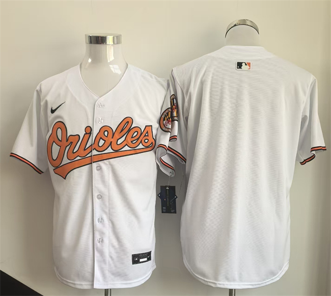 Men's Baltimore Orioles Blank White 2025 Limited Stitched Baseball Jersey Men's Baltimore Orioles Blank White 2025 Limited Stitched Baseball Jersey