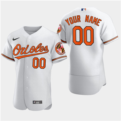 Men's Baltimore Orioles Custom Nike Flexbase White Jersey Men's Baltimore Orioles Custom Nike Flexbase White Jersey