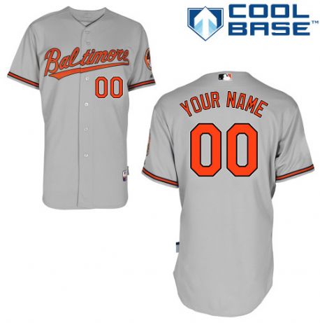 Men's Baltimore Orioles Gray Customized Jersey Men's Baltimore Orioles Gray Customized Jersey