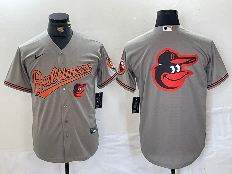 Men's Baltimore Orioles Gray Team Big Logo Cool Base Stitched Jersey 31 Men's Baltimore Orioles Gray Team Big Logo Cool Base Stitched Jersey 31