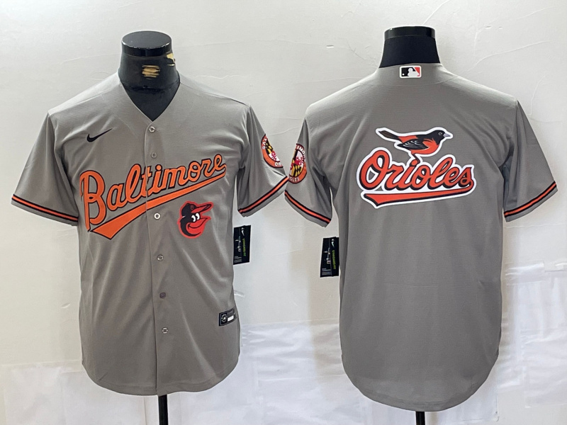 Men's Baltimore Orioles Gray Team Big Logo Cool Base Stitched Jersey 41 Men's Baltimore Orioles Gray Team Big Logo Cool Base Stitched Jersey 41