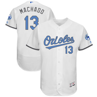 Men's Baltimore Orioles Manny Machado Majestic White Father's Day FlexBase Jersey
